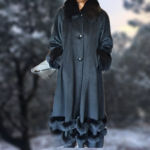 Cashmere and Fox Fur Coat